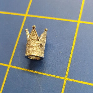 Faux Silver & Rhinestone Crown 1/4" Pendant